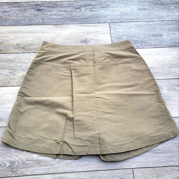 L.L Bean tan skort size small shorts skirt  active 100% nylon zip pockets - Picture 2 of 9